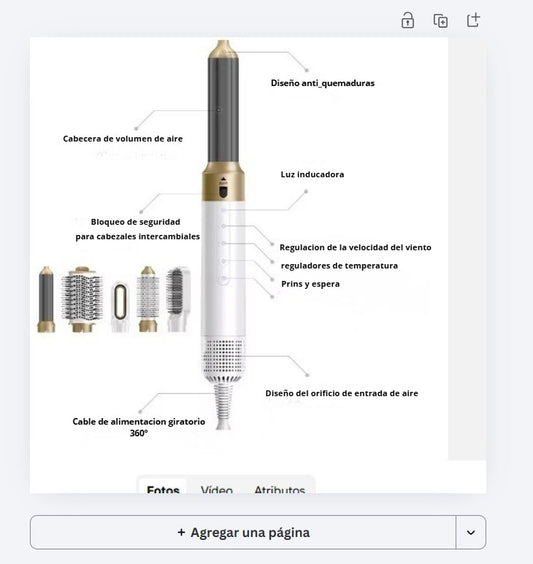 ILLUZTRATION STYLES | Secador Iónico 6 en 1 para Peinados Profesionales.